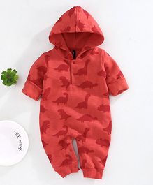 Little Kangaroos Full Sleeves Hooded Rompers Coral- C Little Kangaroos Full Sleeves Hooded Rompers Coral- C