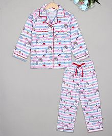 Budding Bees Full Sleeves Unicorn Printed Night Suit - Multicolor Budding Bees Full Sleeves Unicorn Printed Night Suit - Multicolor
