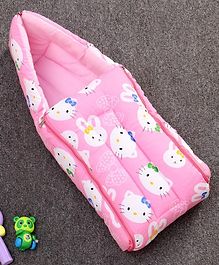 Zoe Baby Sleeping Bag Kitten Print - Pink