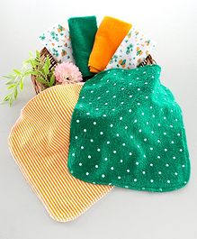 Babyhug Printed Wash Cloth Set of 6 - Multicolor