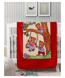 ZOE Mink Double Layer Mink Double Layer Baby Blanket Animal Print - Red