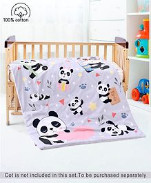 Babyhug Cotton Quilt Panda Print - Multicolor