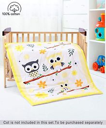 Babyhug Cotton Quilt Owl Print - Multicolor