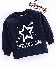 Olio Kids Full Sleeves Winter Wear Tee Star Print - Navy Blue Olio Kids Full Sleeves Winter Wear Tee Star Print - Navy Blue