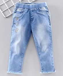 Vitamins Full Length Jeggings Text Print - Blue Vitamins Full Length Jeggings Text Print - Blue