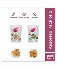 She Made Assorted Toast pack - Methi ajwain - Jeera ajwain Pack of 2 - 150 gm Each - Gluten-free, Vegan, Nutritious Diet, Healthy Snacks