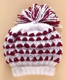 Knitting by Love Icelandic Knit Woolen Cap - Purple & White Knitting by Love Icelandic Knit Woolen Cap - Purple & White