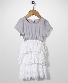 Candy Rush Frill Dress With Natted Flower - White Candy Rush Frill Dress With Natted Flower - White