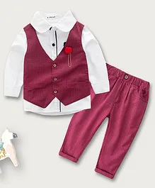Kookie Kids Full Sleeves Party Suit - Dark Pink Kookie Kids Full Sleeves Party Suit - Dark Pink