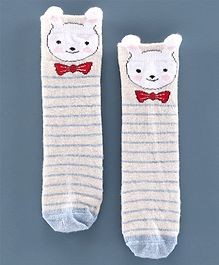 Mustang Mid Calf Length Socks Bunny Design - Off White Mustang Mid Calf Length Socks Bunny Design - Off White