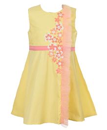 A Little Fable Sleeveless Buttercup Floral Applique Dress - Yellow A Little Fable Sleeveless Buttercup Floral Applique Dress - Yellow