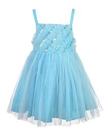 A Little Fable Sleeveless Sequined Detailing Tulip Ruffle Dress - Blue A Little Fable Sleeveless Sequined Detailing Tulip Ruffle Dress - Blue