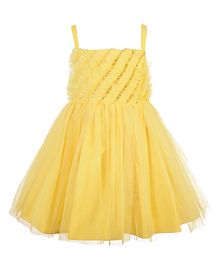 A Little Fable Sleeveless Sequined Detailing Tulip Ruffle Dress - Yellow A Little Fable Sleeveless Sequined Detailing Tulip Ruffle Dress - Yellow