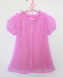 Many frocks & Short Sleeves A Line Dress - Pink Many frocks & Short Sleeves A Line Dress - Pink