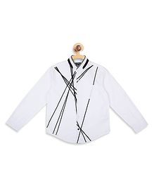 Blue Giraffe Full Sleeves Abstract Print Shirt - White Blue Giraffe Full Sleeves Abstract Print Shirt - White