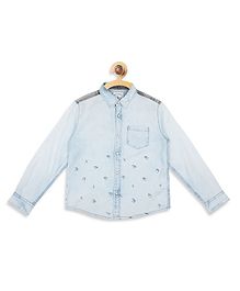 Blue Giraffe Full Sleeves Bird Print Shirt - Blue Blue Giraffe Full Sleeves Bird Print Shirt - Blue