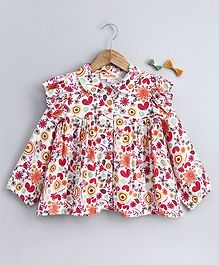 Hugsntugs Full Sleeves Floral Print Top - Multi Colour Hugsntugs Full Sleeves Floral Print Top - Multi Colour