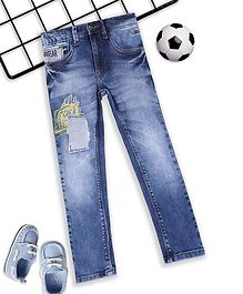 Sodacan Ribbed Full Length Denim Jeans - Blue Sodacan Ribbed Full Length Denim Jeans - Blue