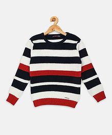 Nins Moda Full Sleeves Striped Woolen Top- Navy Nins Moda Full Sleeves Striped Woolen Top- Navy