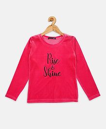 Nins Moda Full Sleeves Rise & Shine Print Winter Top -Pink Nins Moda Full Sleeves Rise & Shine Print Winter Top -Pink
