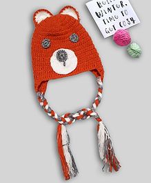 Knitting by Love Teddy Bear Design Cap - Orange Knitting by Love Teddy Bear Design Cap - Orange