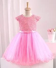 Bluebell Sleeveless Floral Embroidery Frock - Pink Bluebell Sleeveless Floral Embroidery Frock - Pink