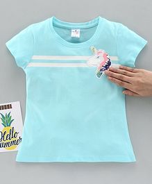 Smarty Half Sleeves T-Shirt Reversible Sequin Embellished - Green Smarty Half Sleeves T-Shirt Reversible Sequin Embellished - Green