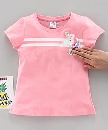 Smarty Half Sleeves T-Shirt Reversible Sequin Embellished - Peach Smarty Half Sleeves T-Shirt Reversible Sequin Embellished - Peach