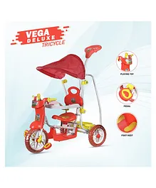 Dash Vega Deluxe Kids Tricycle With Canopy & Music - Red