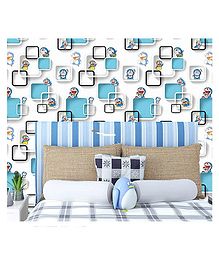 Oren Empower 3D Effect With Cartoon Character Wallpaper - Blue