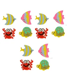 Passion Petals Aquatic Animal Shaped Erasers Pack of 12 - Multicolor
