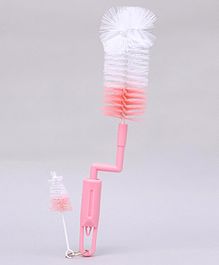 Rotating Bottle & Nipple Cleaning Brush with Dual Action - Pink