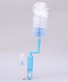 Rotating Bottle & Nipple Cleaning Brush with Dual Action - Blue