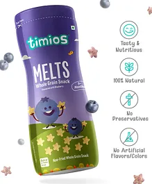 timios Melts Non-Fried No-Maida Wholegrain Star-Shaped Snacks Blueberry Flavour - 50 g