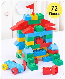 Babyhug Premium 72 Pcs Big Size Colorful Blocks| Toys Building and Construction Interlocking Jumbo Blocks with Big Building Storage Deluxe Bag | Educational and Learning Toy for Children| BIS Certified| Non-Toxic