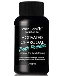 WishCare Activated Charcoal Tooth Powder for Natural Teeth Whitening, Enamel Safe Teeth Whitener, Minty Fresh Feel - 70 Grams