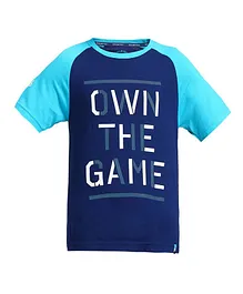 Jockey Raglan Half Sleeves Own The Game Printed Tee - Blue Jockey Raglan Half Sleeves Own The Game Printed Tee - Blue