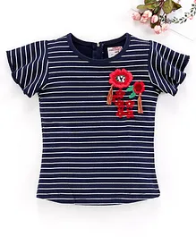 Under Fourteen Only Striped Half Sleeves Top - Navy Under Fourteen Only Striped Half Sleeves Top - Navy