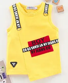 Noddy Sleeveless Boy Text Print Detailing Tee - Yellow Noddy Sleeveless Boy Text Print Detailing Tee - Yellow
