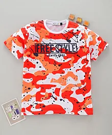 Noddy Half Sleeves Printed T-Shirts - Red Noddy Half Sleeves Printed T-Shirts - Red