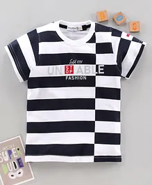 Noddy Half Sleeves Striped T-Shirt - Black Noddy Half Sleeves Striped T-Shirt - Black
