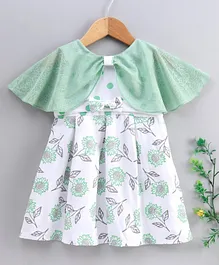 Rassha Short Sleeves Floral Print Dress - White Rassha Short Sleeves Floral Print Dress - White