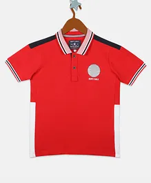 Monte Carlo Half Sleeves Solid Colour Polo Tee - Red Monte Carlo Half Sleeves Solid Colour Polo Tee - Red