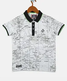 Monte Carlo Full Sleeves Map Printed Tee - Grey Monte Carlo Full Sleeves Map Printed Tee - Grey
