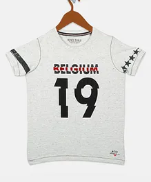 Monte Carlo Half Sleeves Belgium 19 Printed Tee - Light Grey Monte Carlo Half Sleeves Belgium 19 Printed Tee - Light Grey