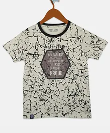 Monte Carlo Half Sleeves Abstract Print Detailing Tee - Grey Monte Carlo Half Sleeves Abstract Print Detailing Tee - Grey