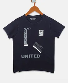 Monte Carlo Half Sleeves United Printed Tee - Navy Blue Monte Carlo Half Sleeves United Printed Tee - Navy Blue
