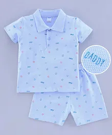 Tango Half Sleeves Printed Night Suit - Blue Tango Half Sleeves Printed Night Suit - Blue