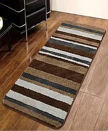 Saral Home Microfiber Floor Runner Striped - Brown
