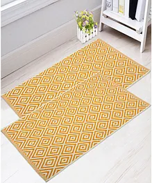 Saral Home Cotton Multi Purpose Rug Pack of 2 - Yellow